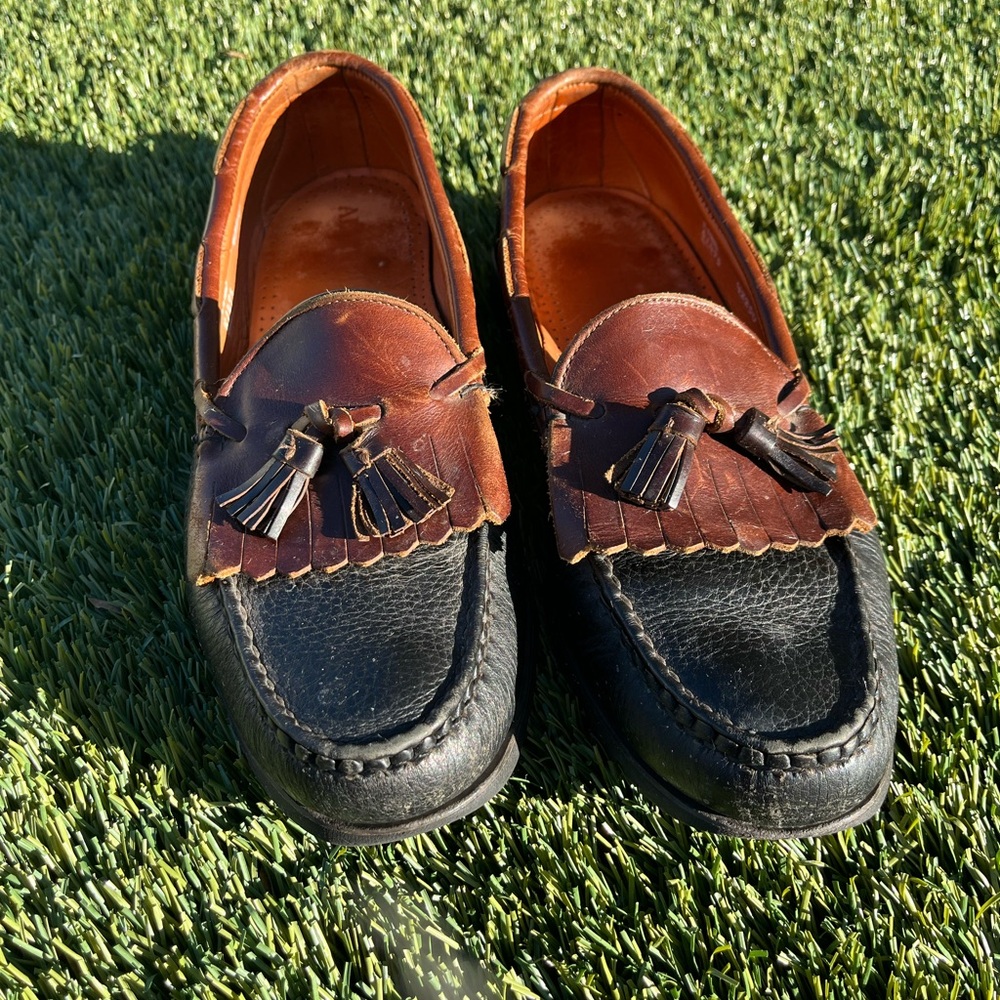 Allen Edmonds Men's Brown and Black Loafers (RSB Bin 4) Preloved Length 12
